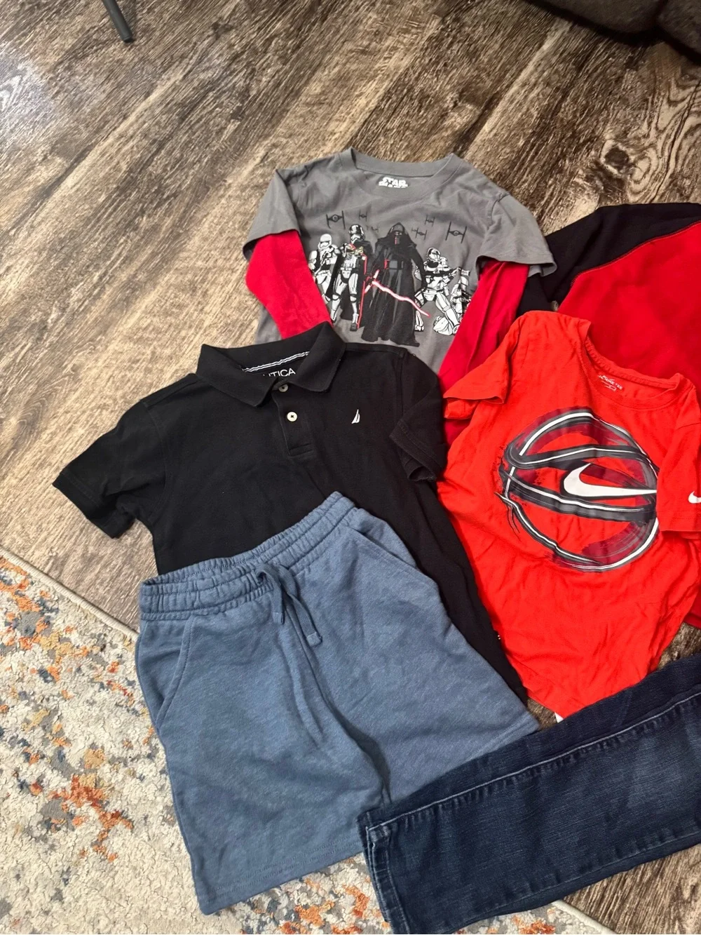 Nike Kids Red & Black Hooded Sweatshirt with Red Graphic Tee